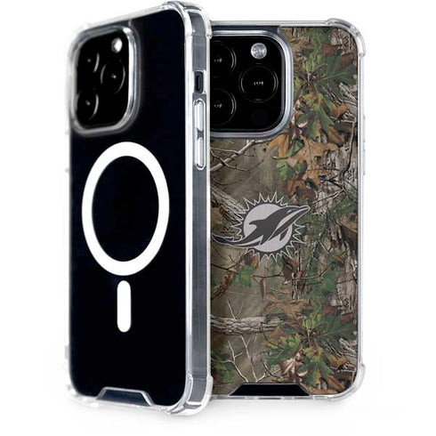 NFL Miami Dolphins Realtree Xtra Green Camo iPhone 15 Pro MagSafe Case